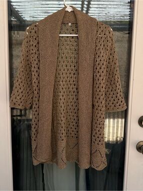 Open-Knit Cardigan Sweater